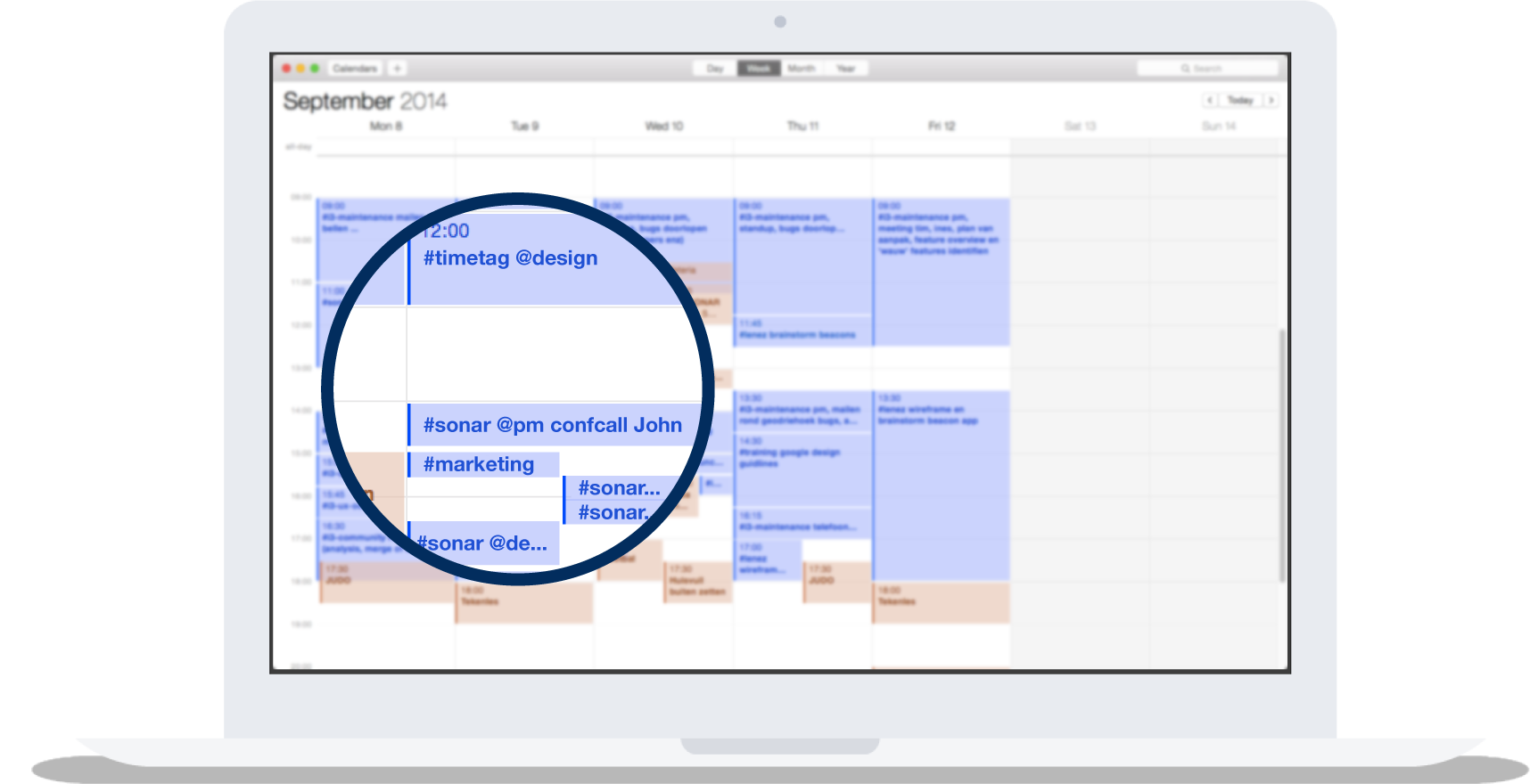 Log your time by annotating calendar events